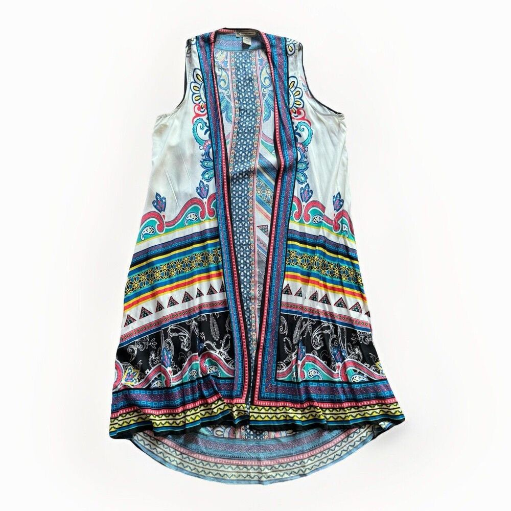 Flying Tomato Sleeveless Vest Duster Womens Size Medium Flowy Festival Boho
